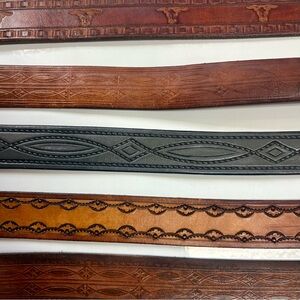 Vintage Mens Leather Western Belt Collection